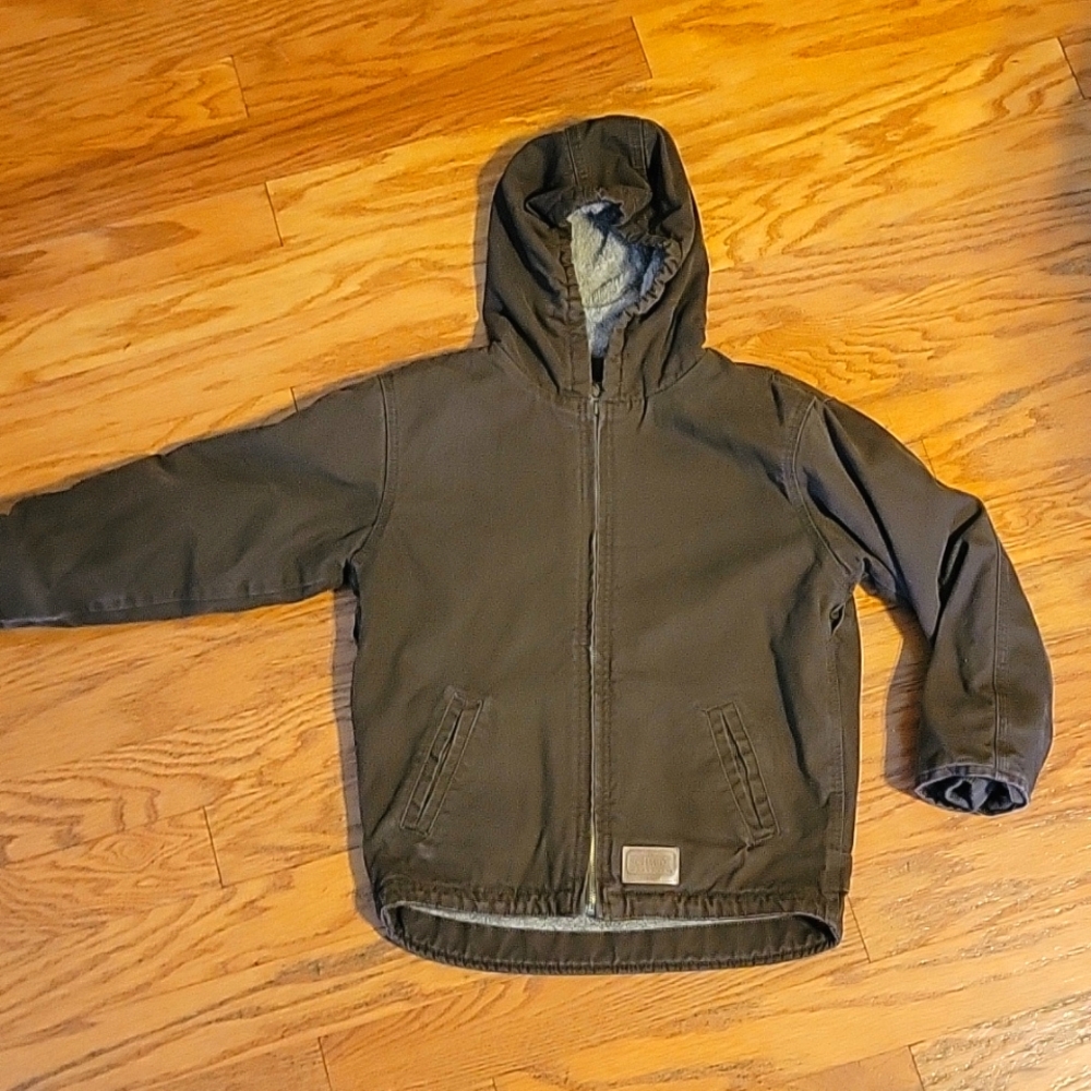 C.E. Schmidt Workwear for Kids Coat Brown Canvas Hooded Jacket